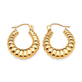 Scallop Hoop Earrings in 14K Gold