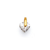 White CZ Heart Ladies Pendant in 14K Gold