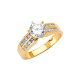 White CZ Pave Engagement Ring in 14K Gold
