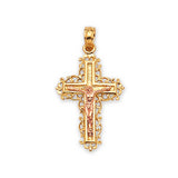 Crucifix Pendant in 14K Two-Tone Gold