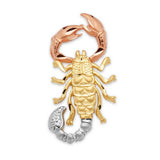 Scorpion Mens Pendant in 14K Tri-Color Gold