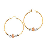 Guadalupe Hoop Earrings in 14K Tri-Color Gold