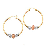 Guadalupe Hoop Earrings in 14K Tri-Color Gold