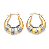 Scallop Hoop Earrings in 14K Two-Tone Gold