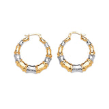 Scallop Hoop Earrings in 14K Two-Tone Gold