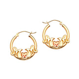 Heart Hoop Earrings in 14K Two-Tone Gold