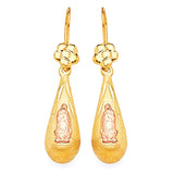 Guadalupe Teardrop Earrings in 14K Two-Tone Gold