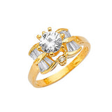 White CZ Pave Engagement Ring in 14K Gold