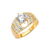 White CZ Pave Engagement Ring in 14K Gold