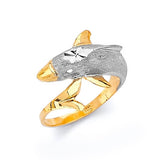 Dolphin Ladies Ring in 14K Two-Tone Gold