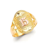 Ladies Ring in 14K Tri-Color Gold