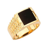 Onyx Mens Ring in 14K Gold