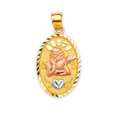 Angel Ladies Pendant in 14K Tri-Color Gold