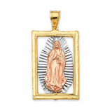 Guadalupe Ladies Pendant in 14K Tri-Color Gold