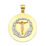 Jesucristo Pendant in 14K Tri-Color Gold
