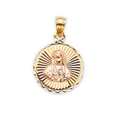 Virgin Mary Ladies Pendant in 14K Two-Tone Gold