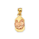 Baptism Kids Pendant in 14K Two-Tone Gold