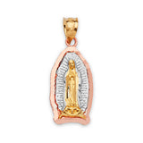 Guadalupe Ladies Pendant in 14K Tri-Color Gold