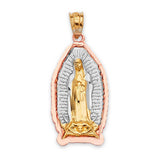 Guadalupe Ladies Pendant in 14K Tri-Color Gold