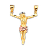 Jesucristo Pendant in 14K Tri-Color Gold