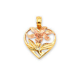 Flower Ladies Pendant in 14K Two-Tone Gold