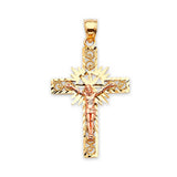 Crucifix Pendant in 14K Two-Tone Gold