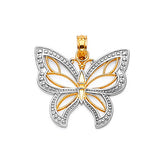 Butterfly Ladies Pendant in 14K Two-Tone Gold