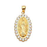 White CZ Guadalupe Pendant in 14K Gold