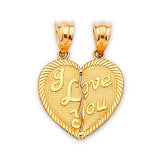Heart Breakable Pendant in 14K Gold