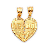 Heart Breakable Pendant in 14K Gold