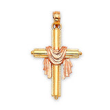 Cross Pendant in 14K Two-Tone Gold