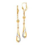 Teardrop Earrings in 14K Two-Tone Gold