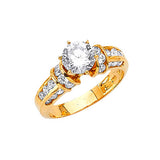 White CZ Pave Engagement Ring in 14K Gold