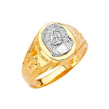 Jesucristo Mens Ring in 14K Two-Tone Gold