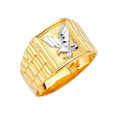 Eagle Mens Ring in 14K Two-Tone Gold
