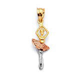 Figures Ladies Pendant in 14K Tri-Color Gold