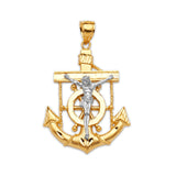 Anchor Pendant in 14K Two-Tone Gold