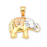 Elephant Ladies Pendant in 14K Tri-Color Gold
