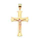 Crucifix Pendant in 14K Two-Tone Gold