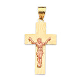 Crucifix Pendant in 14K Two-Tone Gold