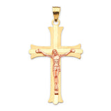 Crucifix Pendant in 14K Two-Tone Gold