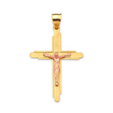Crucifix Pendant in 14K Two-Tone Gold