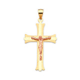Crucifix Pendant in 14K Two-Tone Gold
