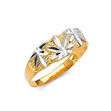 Marijuana Mens Ring in 14K Two-Tone Gold