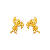 Cupid Stud Earrings in 14K Gold and Butterfly Backing