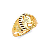 Horse Mens Ring in 14K Gold