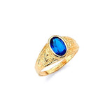 Blue CZ Kids Ring in 14K Gold