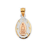 Guadalupe Ladies Pendant in 14K Tri-Color Gold