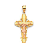 Crucifix Pendant in 14K Two-Tone Gold