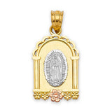 Guadalupe Ladies Pendant in 14K Tri-Color Gold